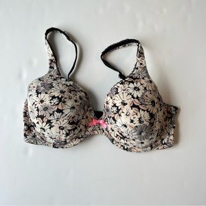 Victoria's Secret Floral Lined Perfect Coverage Couvrant Parfait Double Bra 34D